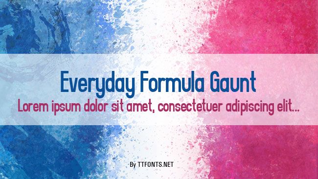 Everyday Formula Gaunt example